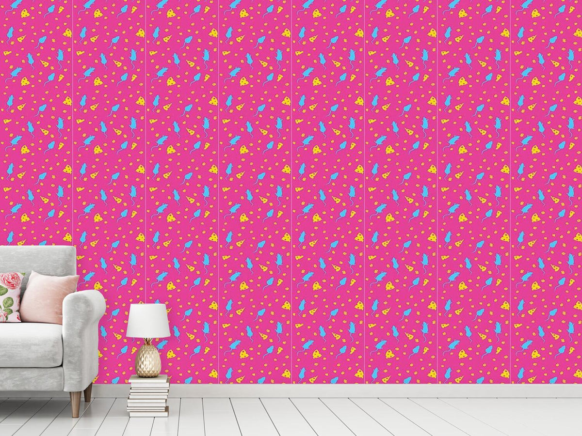 patterned-wallpaper-mice-and-cheese