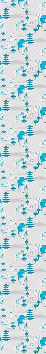 patterned-wallpaper-cherry-blossom-geisha-cyan