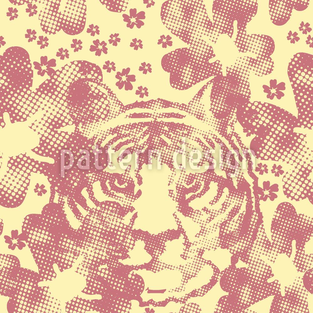 patterned-wallpaper-the-tiger-in-the-flower-garden