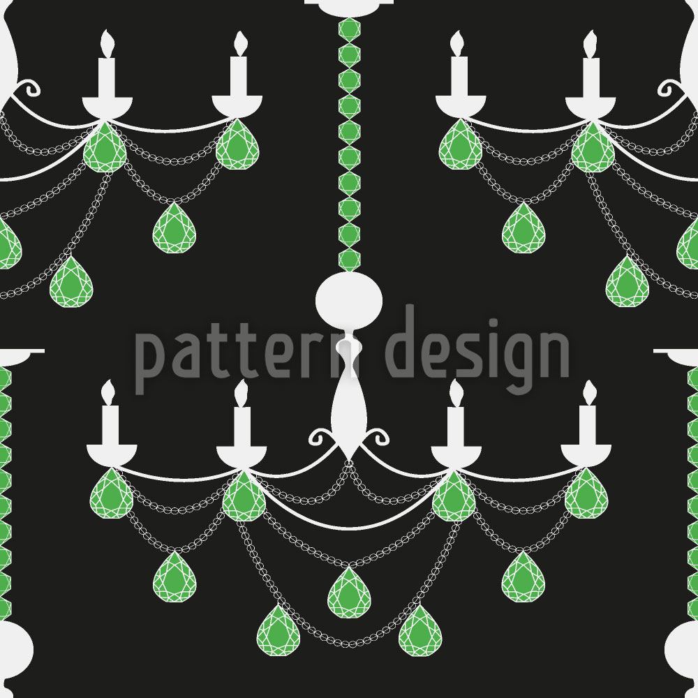 patterned-wallpaper-emerald-chandelier