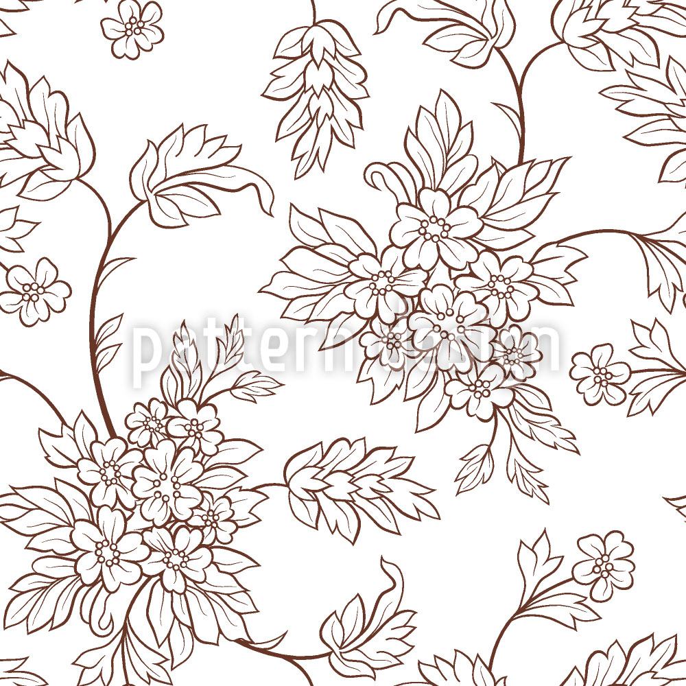 patterned-wallpaper-bouquet-outlines