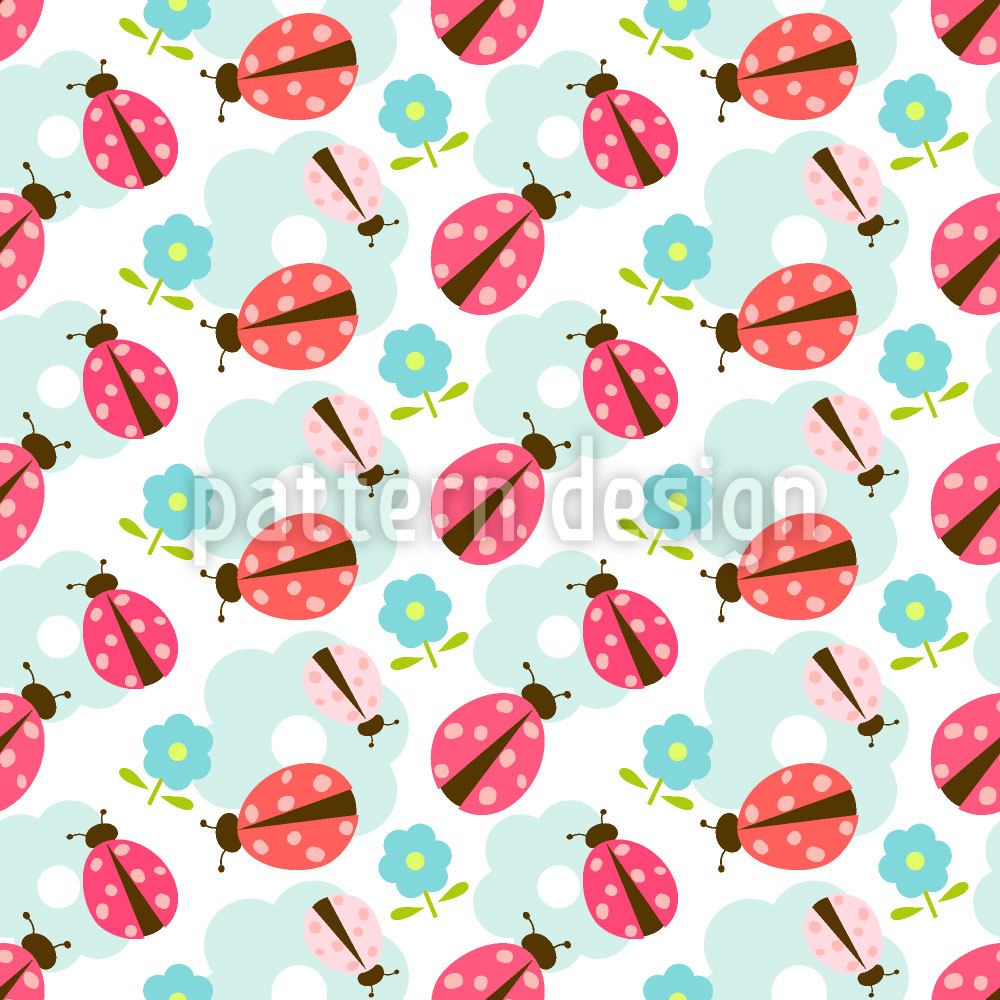 patterned-wallpaper-flowers-and-ladybugs