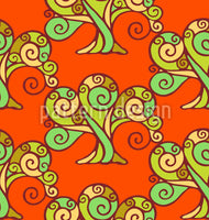 patterned-wallpaper-snail-forest-at-sunset