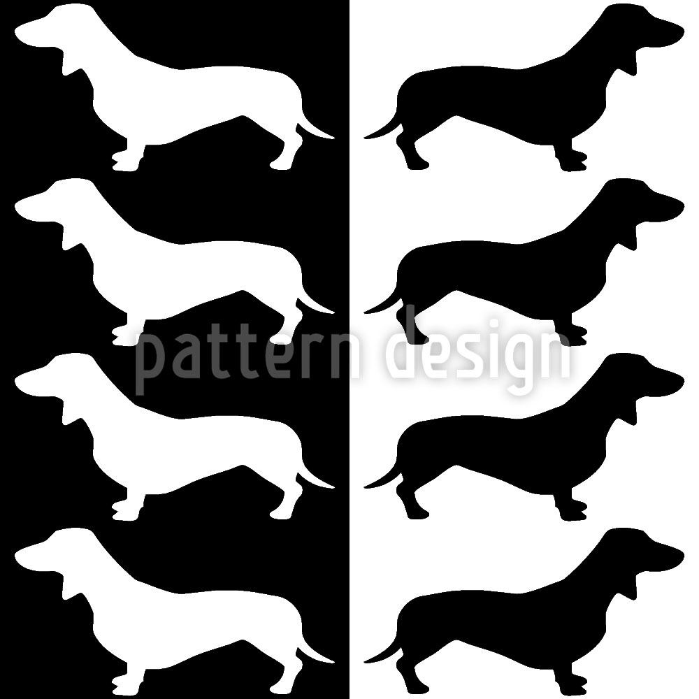 patterned-wallpaper-dachshund-black-and-white