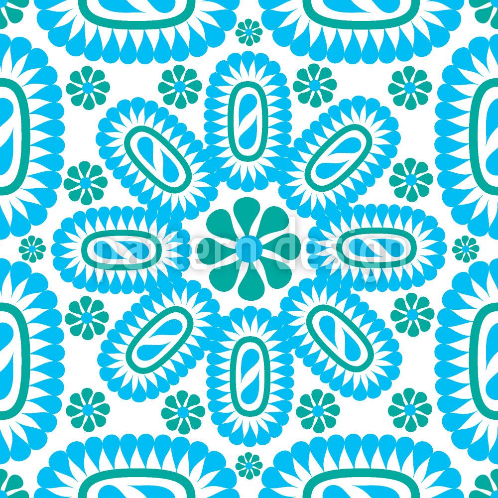 patterned-wallpaper-blue-leaf