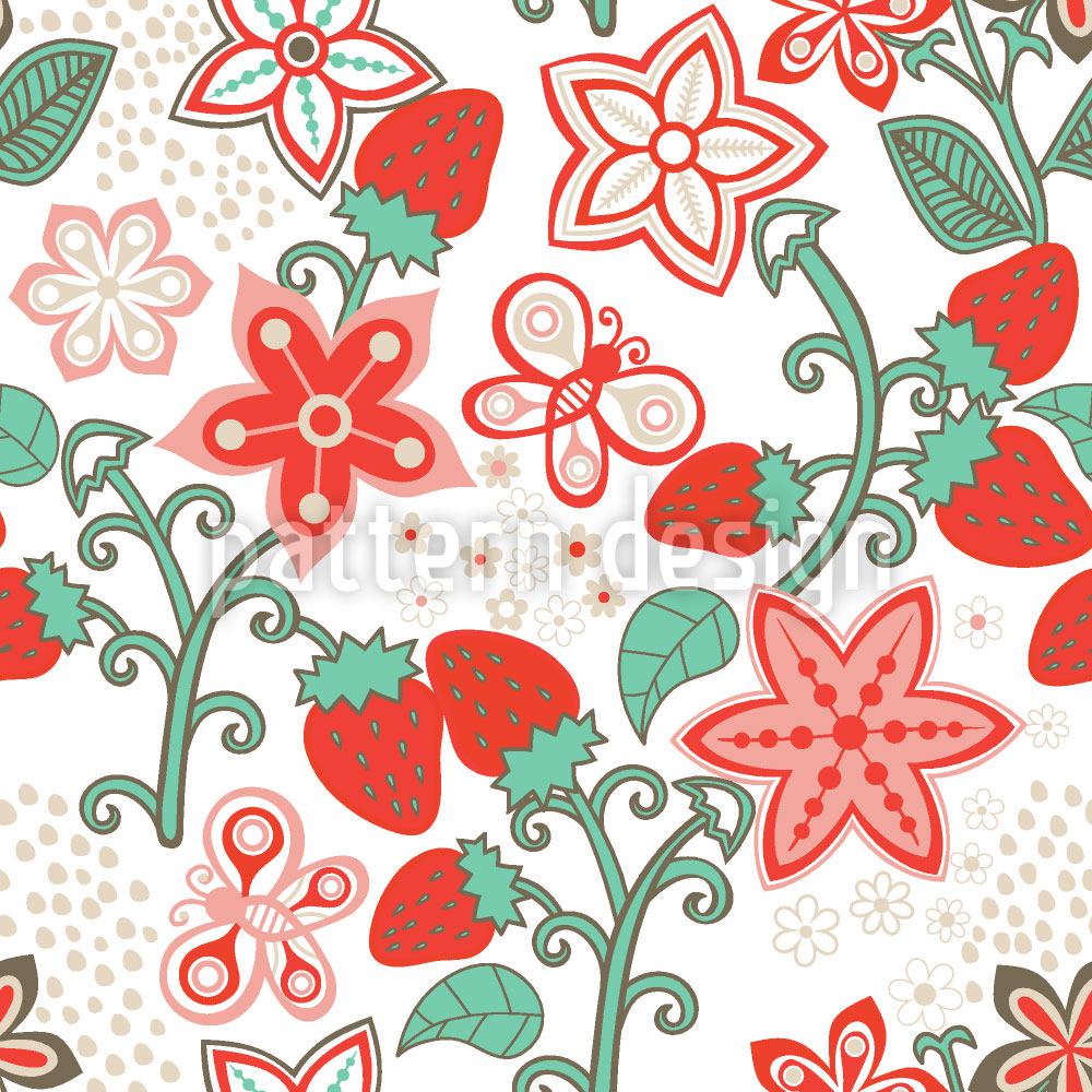 patterned-wallpaper-sweet-strawberry-paradise