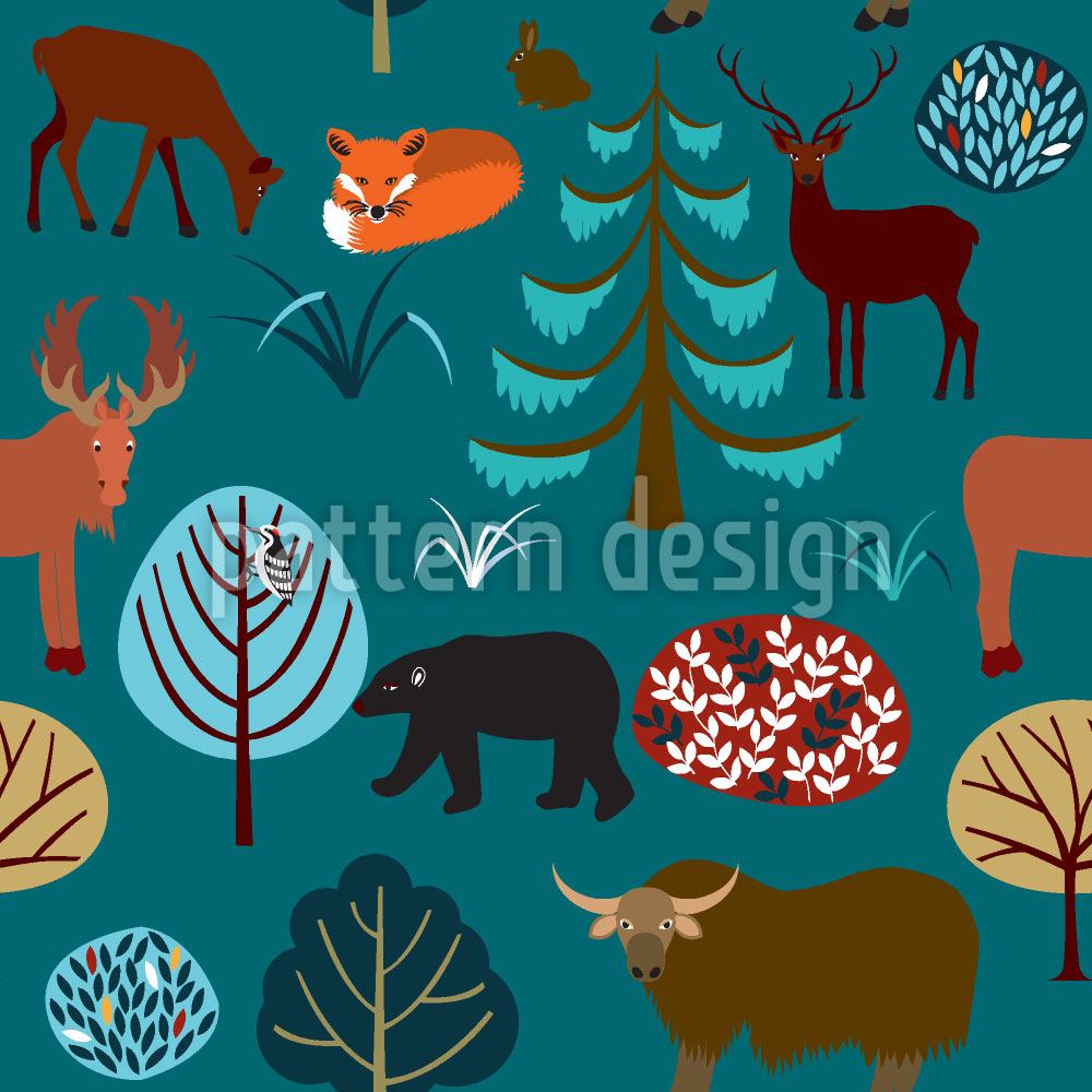 patterned-wallpaper-into-the-forest