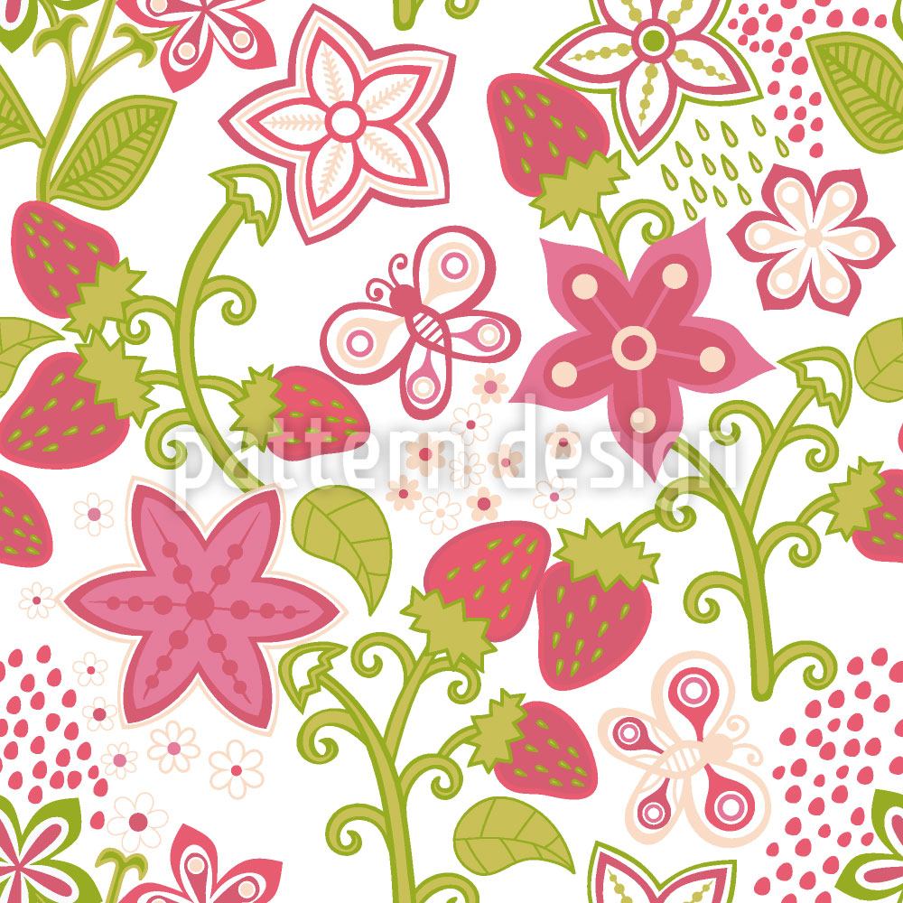 patterned-wallpaper-strawberry-paradise