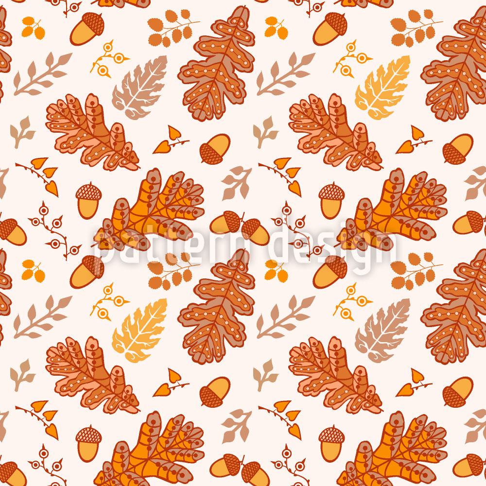 patterned-wallpaper-acorn-and-leaf-in-cesky-herslak