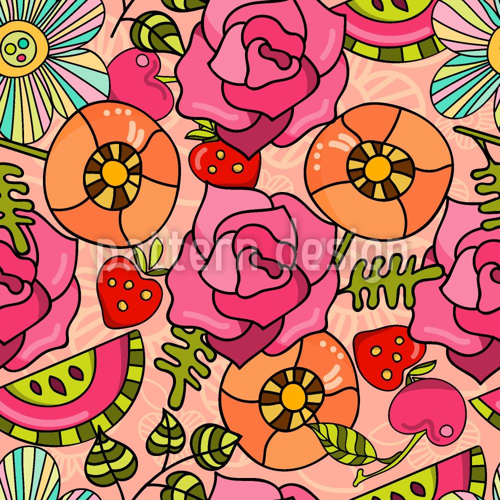 patterned-wallpaper-flowers-and-fruits