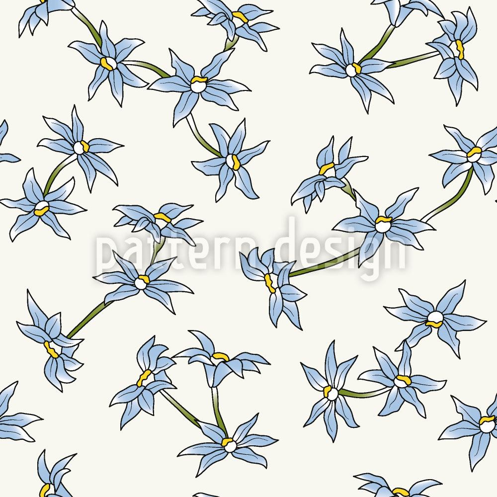 patterned-wallpaper-blue-rain-flowers