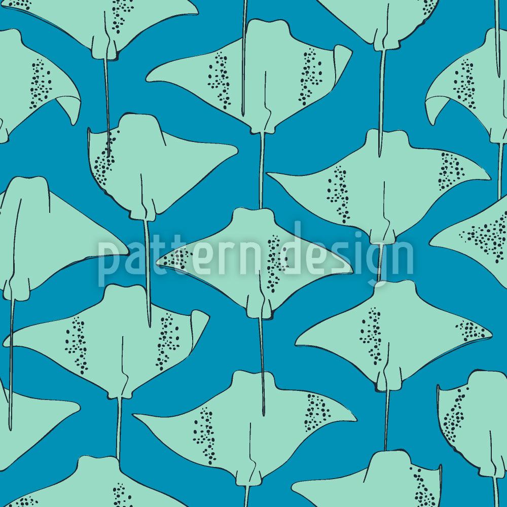 patterned-wallpaper-stingrays-in-the-ocean