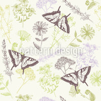 patterned-wallpaper-herbal-plants-and-butterflies