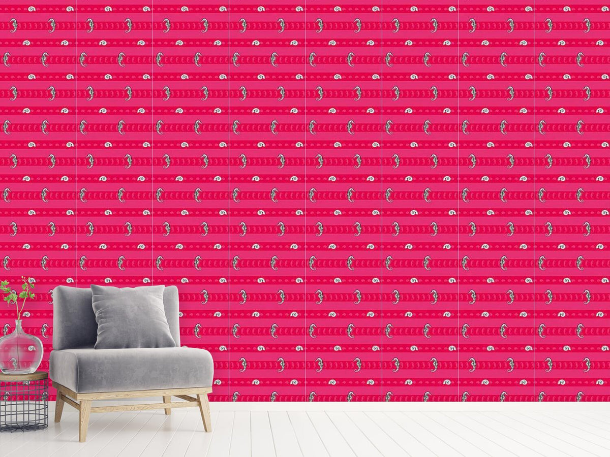 patterned-wallpaper-marine-creatures-pink