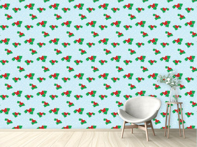 patterned-wallpaper-winterly-holly