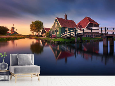 photo-wallpaper-zaanse-schans-green-house