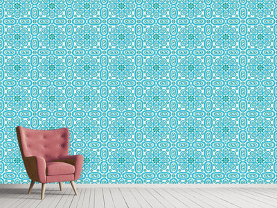 patterned-wallpaper-blue-leaf