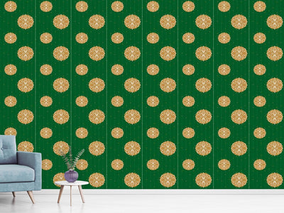 patterned-wallpaper-christmas-ornaments-green