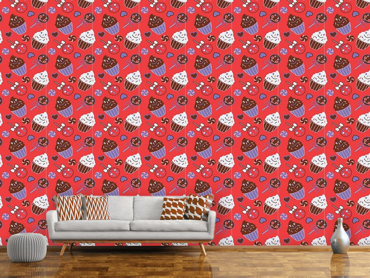 patterned-wallpaper-happy-desserts-red