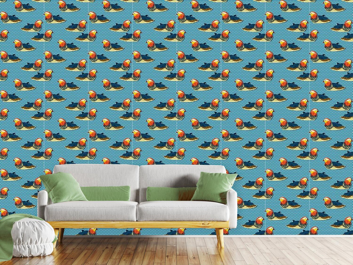 patterned-wallpaper-mandarin-ducks-on-polkadots