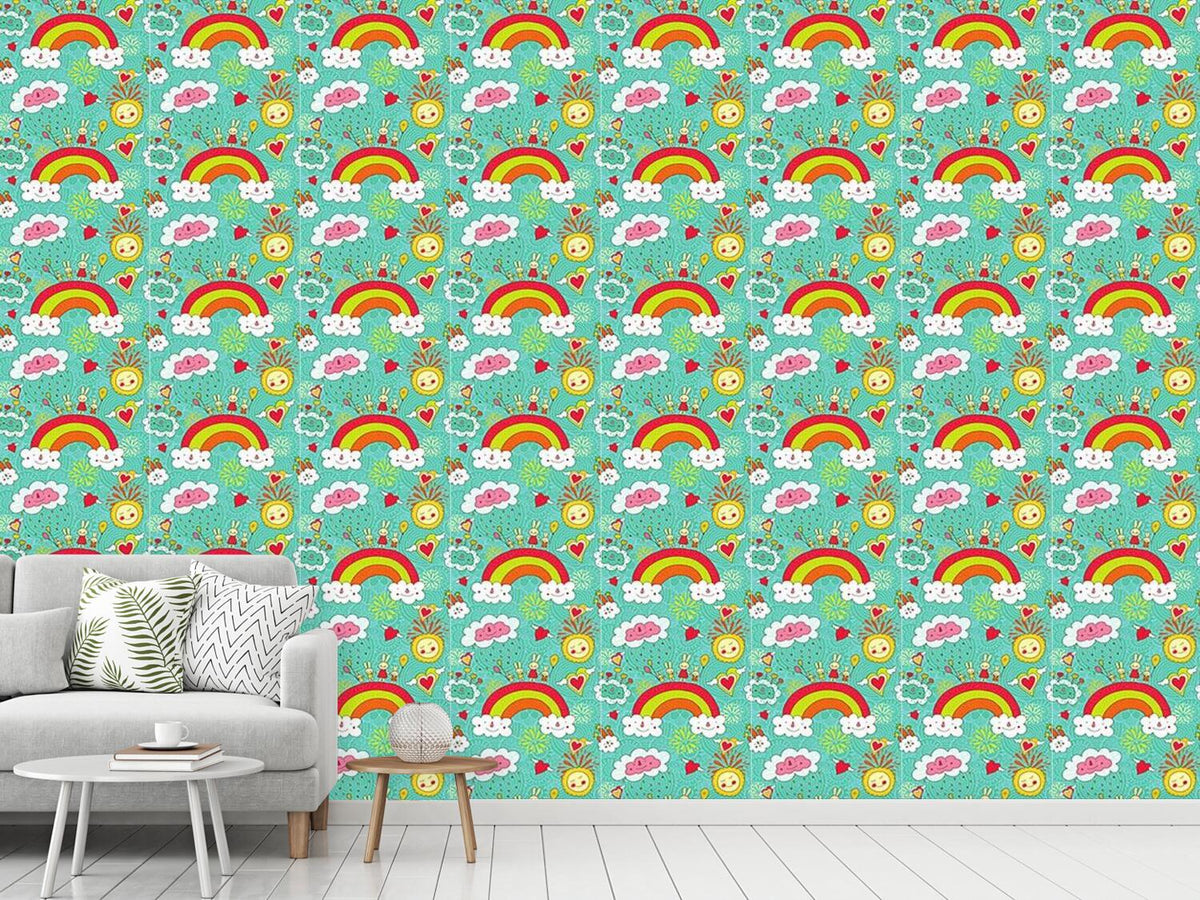 patterned-wallpaper-mama-bunny-and-her-children