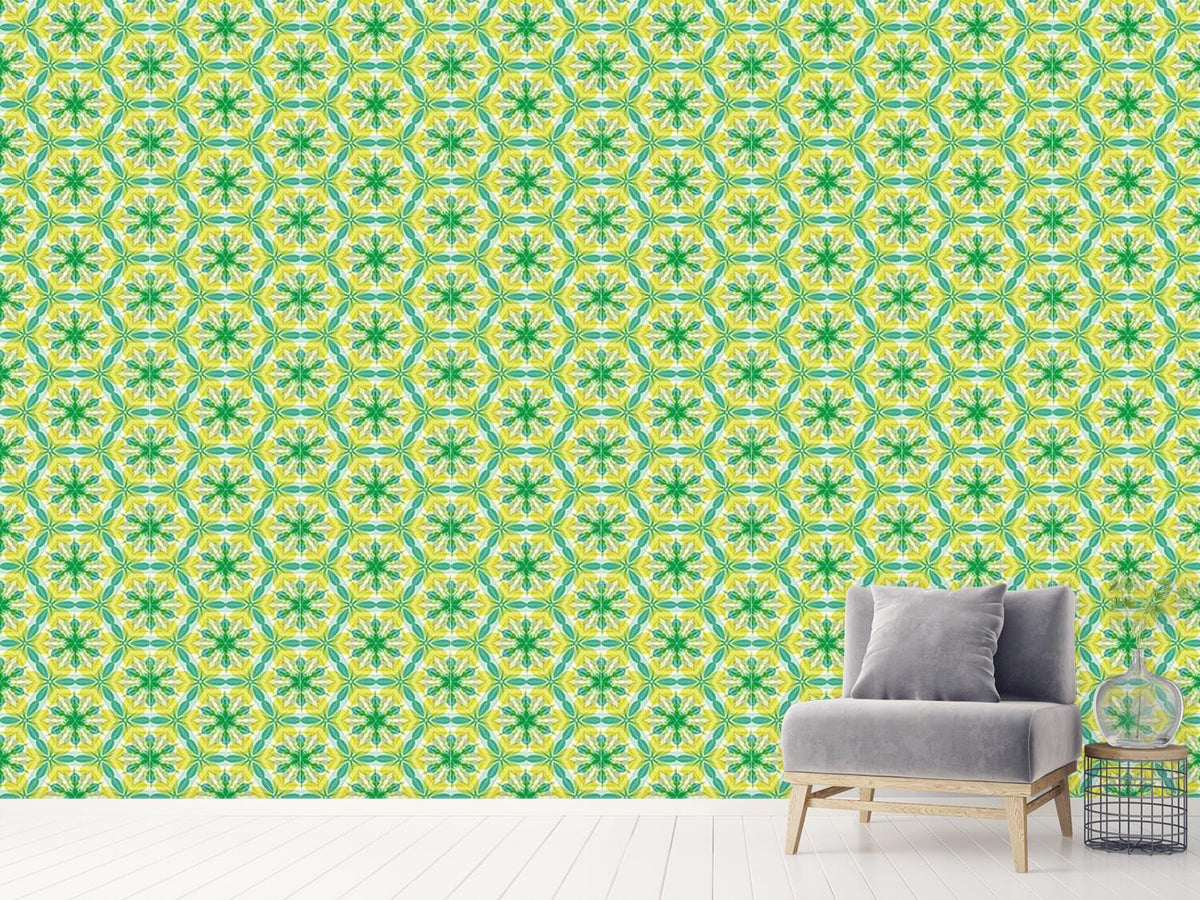 patterned-wallpaper-kaleidoscope-extreme-mint