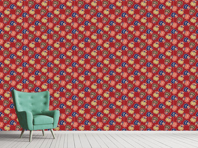 patterned-wallpaper-spiky-red