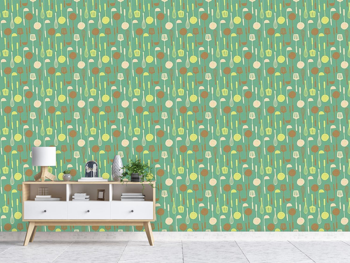 patterned-wallpaper-kitchen-utensils