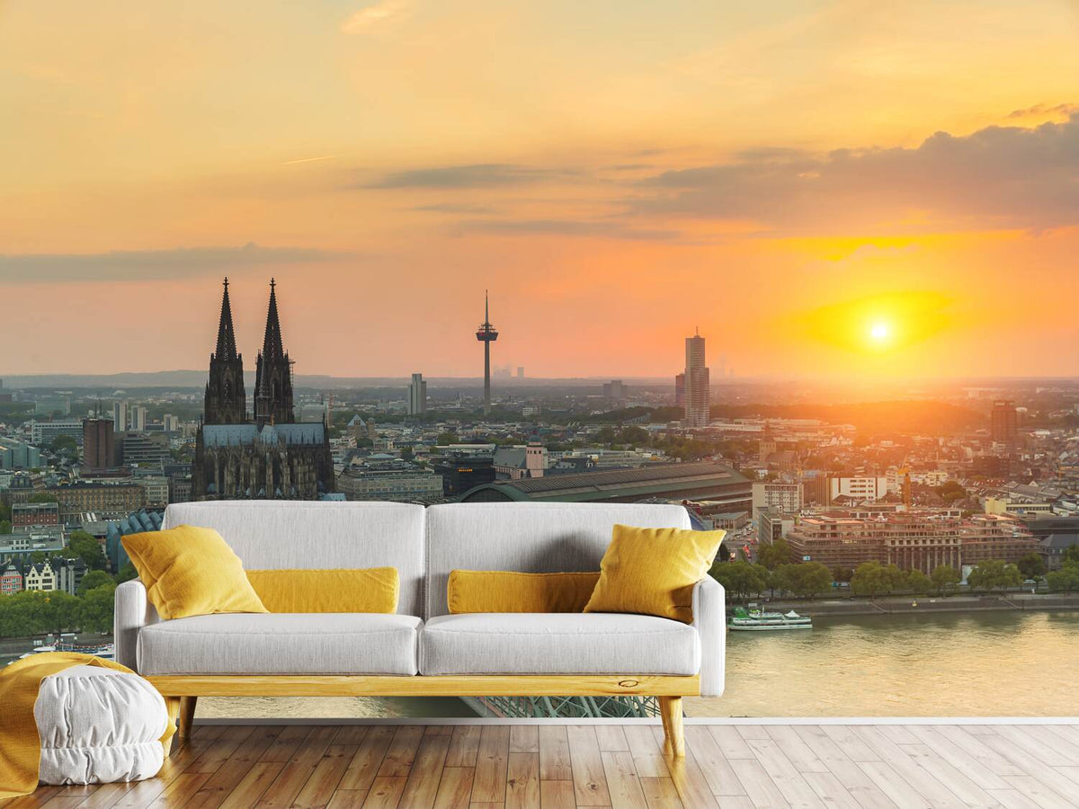 photo-wallpaper-skyline-cologne-at-sunset