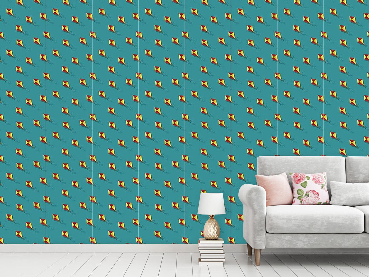 patterned-wallpaper-kites-fly