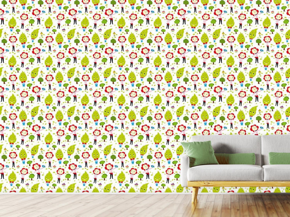 patterned-wallpaper-family-green