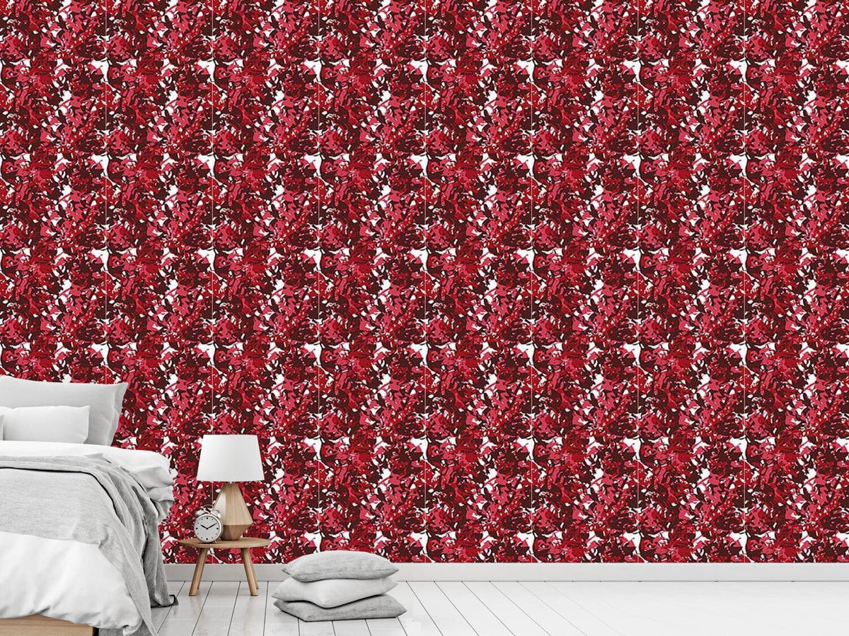 patterned-wallpaper-camouflage-red