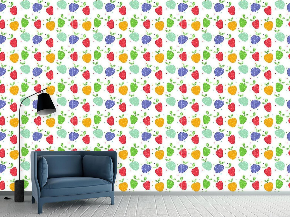 patterned-wallpaper-apples-on-dots