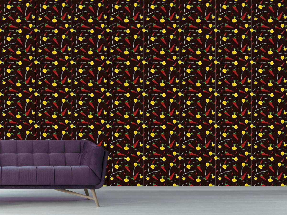 patterned-wallpaper-onion-chili-and-spoon