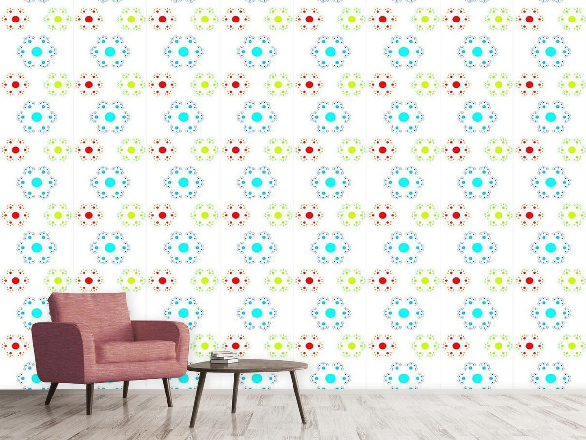 patterned-wallpaper-hexagonal-dotflower