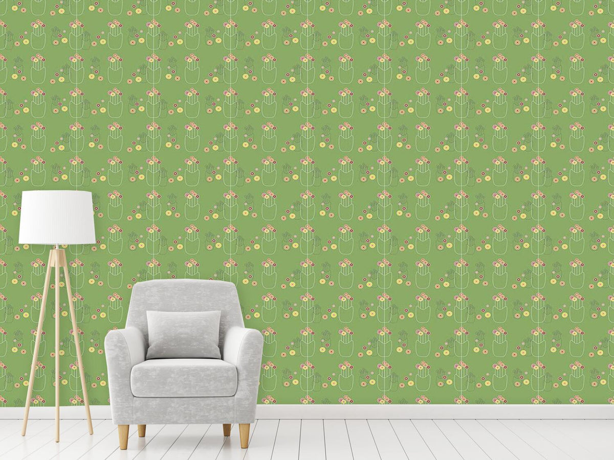 patterned-wallpaper-flower-vase