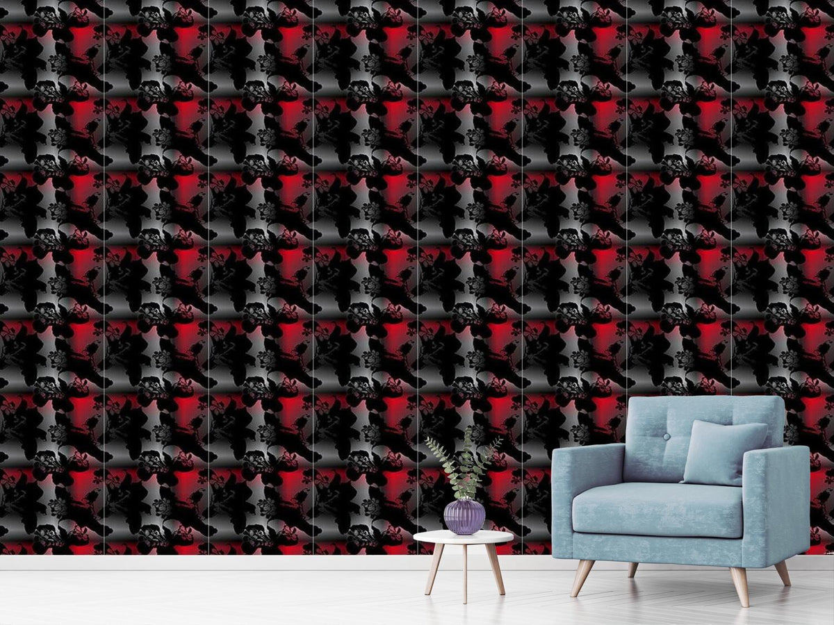 patterned-wallpaper-silhouette-over-check