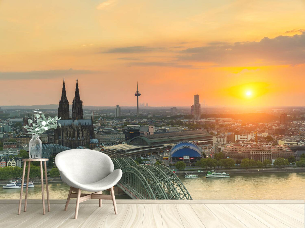 photo-wallpaper-skyline-cologne-at-sunset