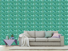 patterned-wallpaper-triangles-in-green