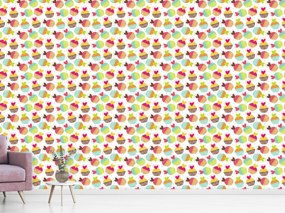 patterned-wallpaper-muffins-with-heart