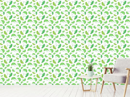 patterned-wallpaper-ginkgo-leaves