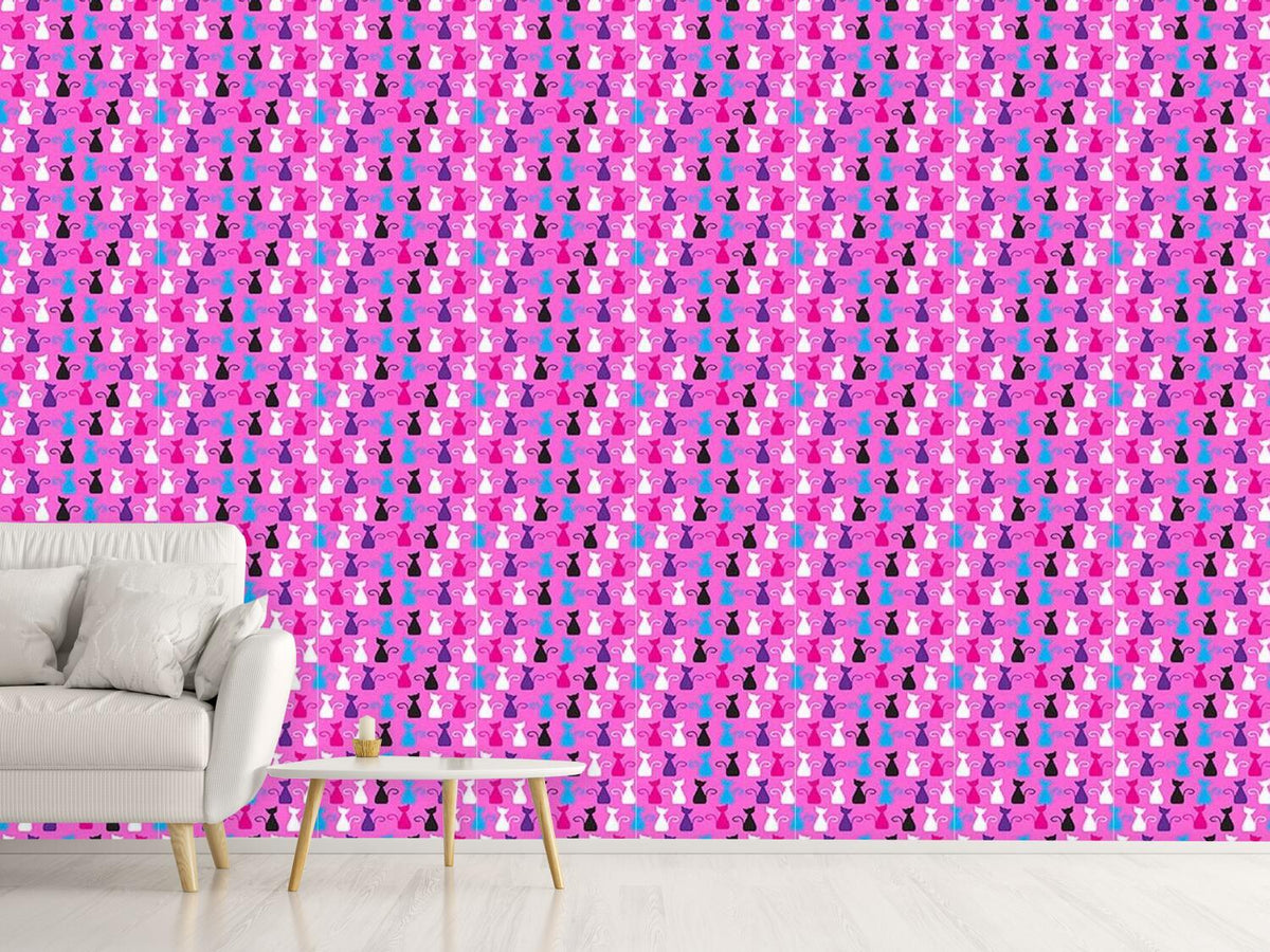 patterned-wallpaper-the-visit-of-the-little-kittens