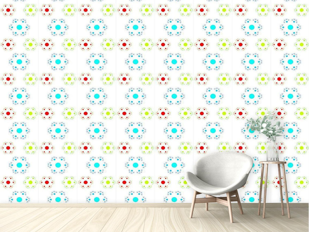 patterned-wallpaper-hexagonal-dotflower