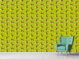 patterned-wallpaper-easter-bunny-green