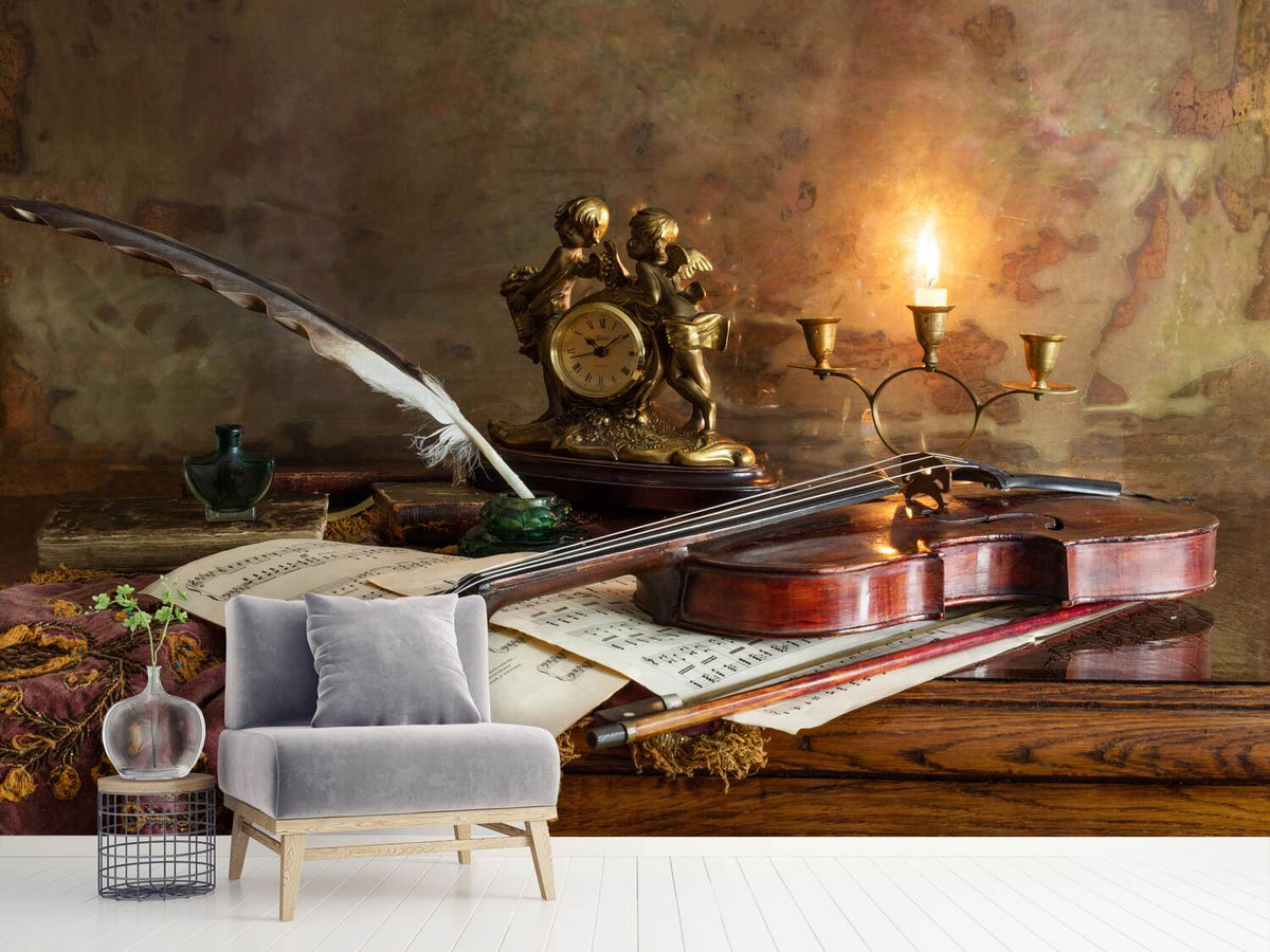 photo-wallpaper-still-life-with-violin-and-clock