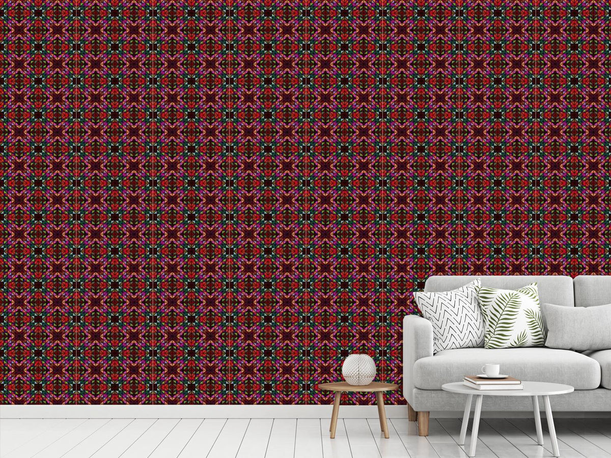 patterned-wallpaper-window-glass-mosaic